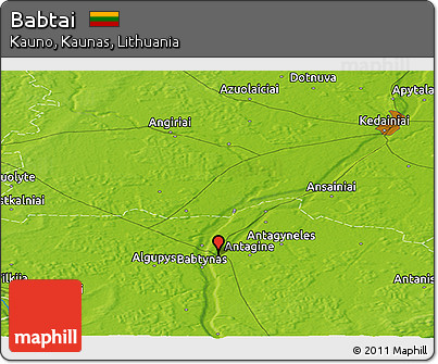 Physical Panoramic Map of Babtai