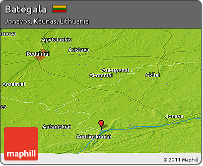 Physical Panoramic Map of Batėgala