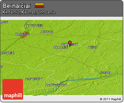 Physical Panoramic Map of Beinaičiai