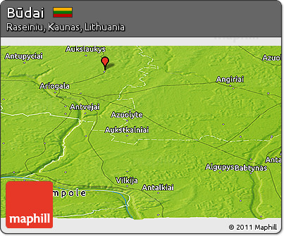 Physical Panoramic Map of Būdai