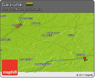Physical Panoramic Map of Gaižiūnai