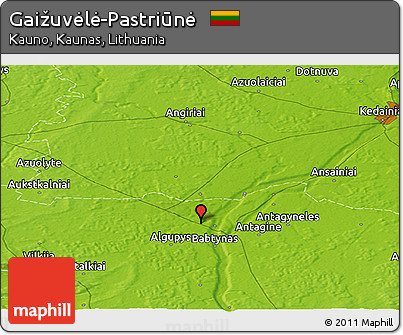 Physical Panoramic Map of Gaižuvėlė-Pastriūnė