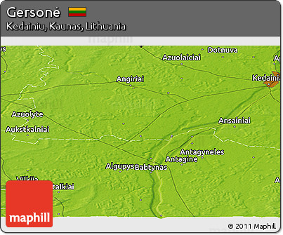 Physical Panoramic Map of Gersonė