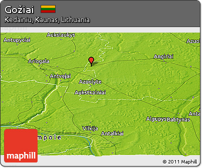 Physical Panoramic Map of Gožiai
