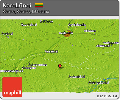 Physical Panoramic Map of Karaliūnai
