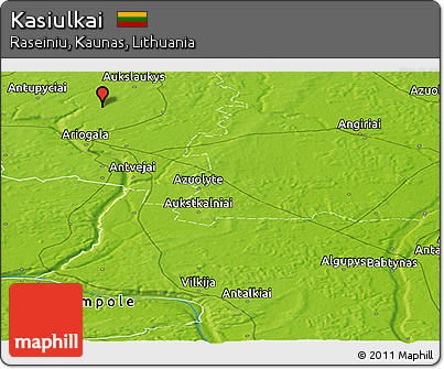 Physical Panoramic Map of Kasiulkai