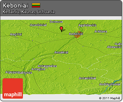 Physical Panoramic Map of Kėboniai
