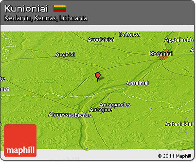 Physical Panoramic Map of Kunioniai
