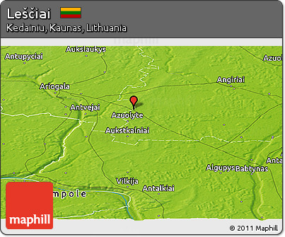 Physical Panoramic Map of Leščiai