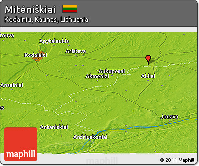 Physical Panoramic Map of Mitėniškiai