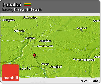 Physical Panoramic Map of Pabaliai