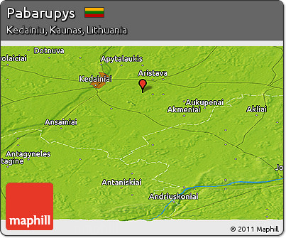 Physical Panoramic Map of Pabarupys