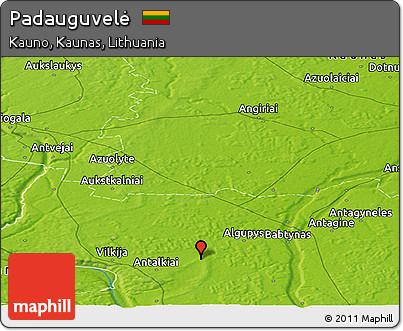 Physical Panoramic Map of Padauguvelė