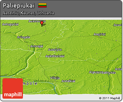 Physical Panoramic Map of Paliepiukai