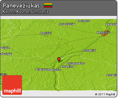 Physical Panoramic Map of Panevėžiukas