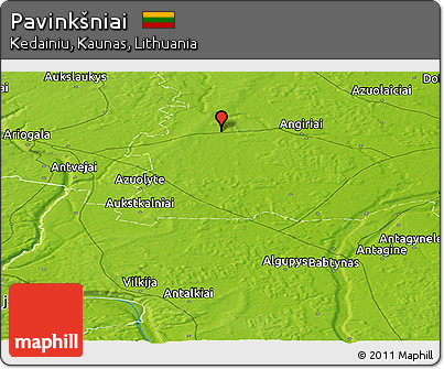 Physical Panoramic Map of Pavinkšniai