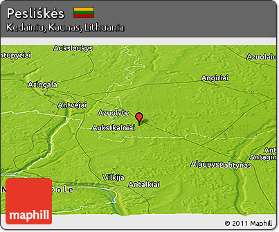 Physical Panoramic Map of Pesliškės