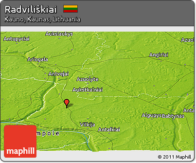 Physical Panoramic Map of Radviliškiai