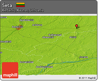 Physical Panoramic Map of Šėta