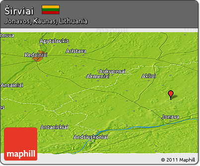 Physical Panoramic Map of Širviai