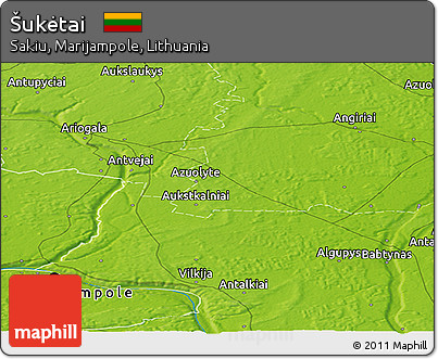 Physical Panoramic Map of Šukėtai