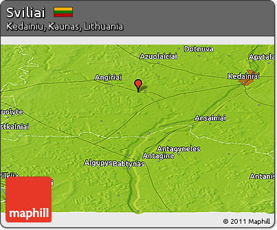 Physical Panoramic Map of Sviliai