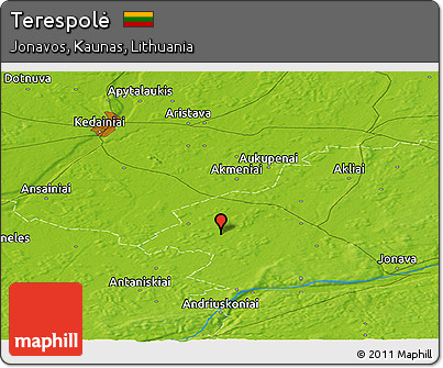 Physical Panoramic Map of Terespolė