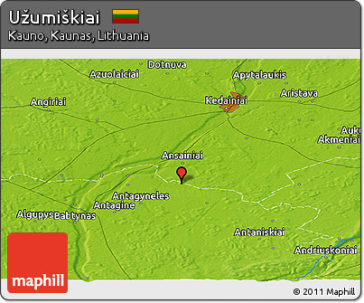 Physical Panoramic Map of Užumiškiai