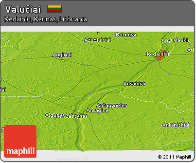Physical Panoramic Map of Valučiai