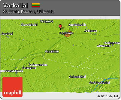 Physical Panoramic Map of Varkaliai