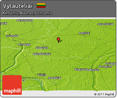 Physical Panoramic Map of Vytautéliai