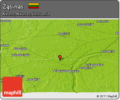 Physical Panoramic Map of Žąsinas