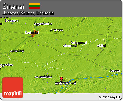 Physical Panoramic Map of Žinėnai