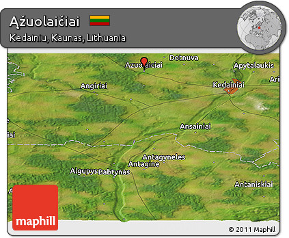 Satellite Panoramic Map of Ąžuolaičiai
