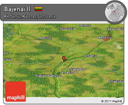 Satellite Panoramic Map of Bajėnai II