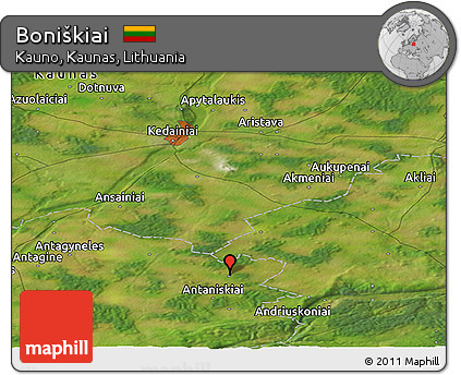 Satellite Panoramic Map of Boniškiai