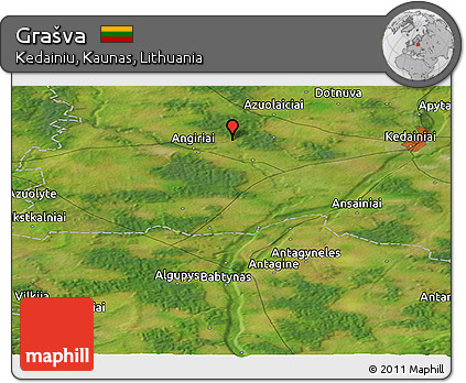 Satellite Panoramic Map of Grašva