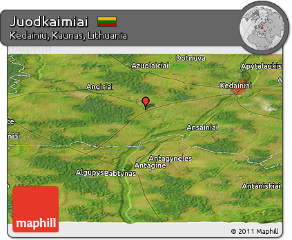 Satellite Panoramic Map of Juodkaimiai