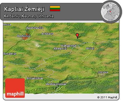 Satellite Panoramic Map of Kapliai Žemieji