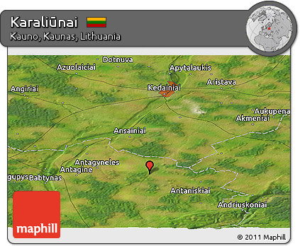 Satellite Panoramic Map of Karaliūnai