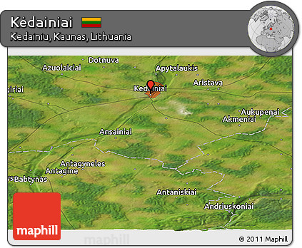 Satellite Panoramic Map of Kėdainiai