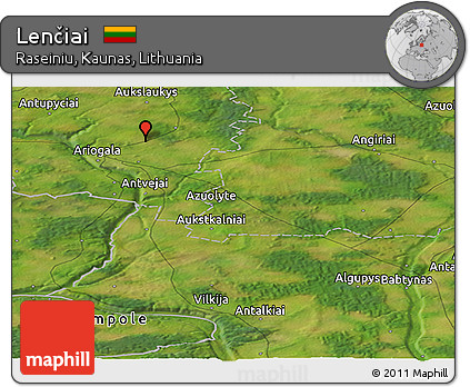 Satellite Panoramic Map of Lenčiai