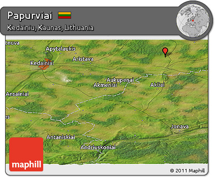 Satellite Panoramic Map of Papurviai