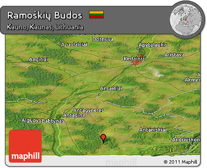 Satellite Panoramic Map of Ramoškių Budos
