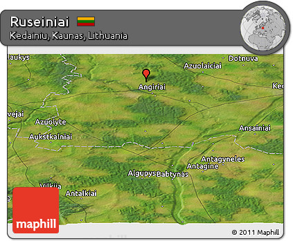 Satellite Panoramic Map of Ruseiniai