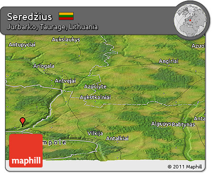 Satellite Panoramic Map of Seredžius