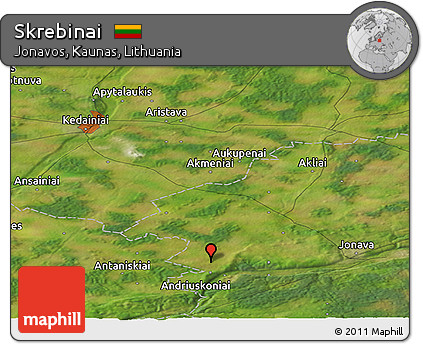 Satellite Panoramic Map of Skrebinai