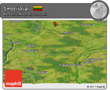 Satellite Panoramic Map of Šmotiškiai