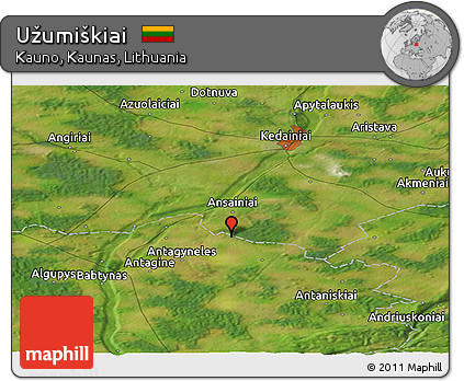 Satellite Panoramic Map of Užumiškiai