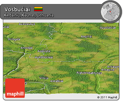 Satellite Panoramic Map of Vosbučiai